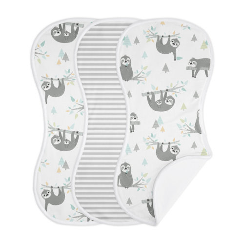 Sweet Jojo Designs Sloth Aqua and Grey Absorbent Burp Cloths by Sweet Jojo Designs | Wayfair