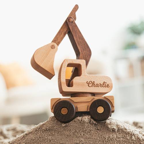 Wooden Toy Construction Cars With Names. Personalized Birthday Boy Gifts. Sensory Toys For Toddler. Fidget Toys. Kids Pretend Play Toys.