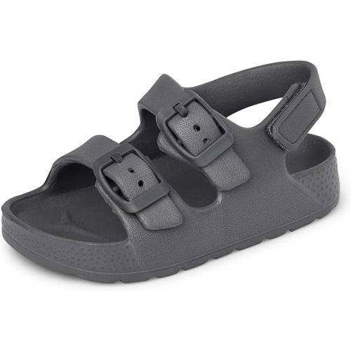 The Children's Place Boy's Baby Toddler Double Buckle Sandals with Backstrap Slide