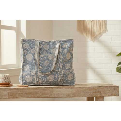 Indian Handmade Cotton Quilted Tote For Shopping, Shoulder Carry On For market/Bags, Hand Block Print Custom Storage Bag, Purses/Travel Bag