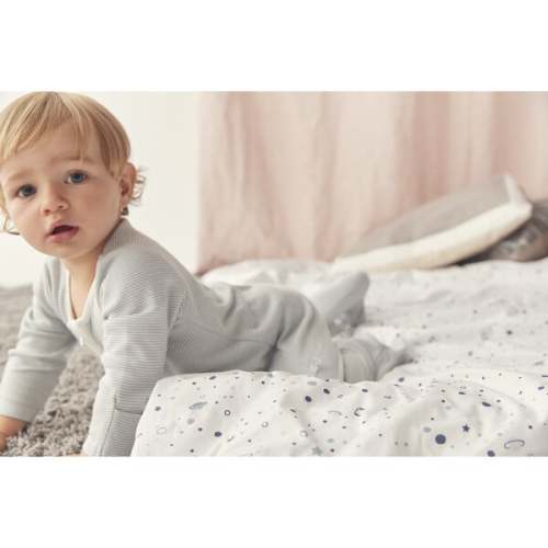 Clever Zip-Up Sleepsuit, Blue Stripe - MORI | Maisonette