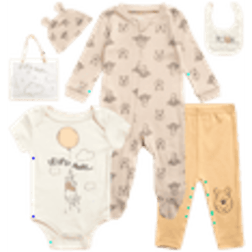 Disney Newborn Baby Layette Set - 6 Piece Disney Bodysuit Coveralls Sweatpants, Hat, Gift Bag (0-6M)