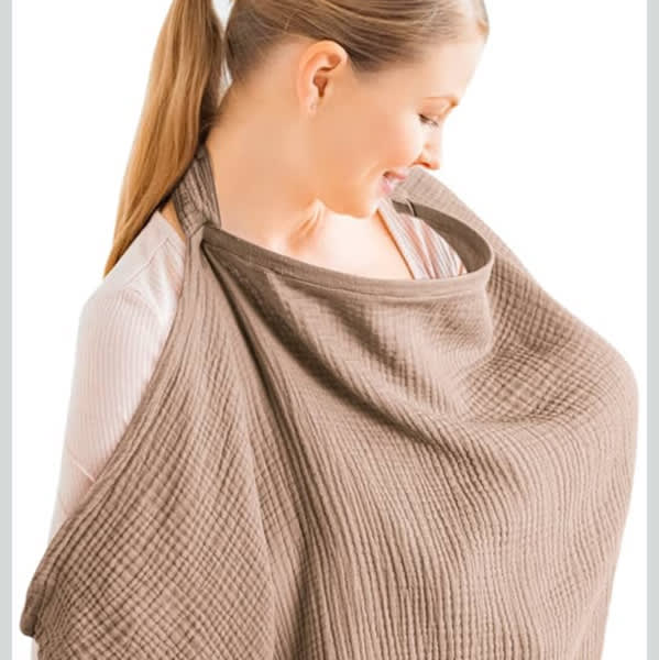 Amazon.com: Konssy Muslin Nursing Cover Up for Breastfeeding with Rigid Hoop | 100% Cotton Nursing Apron, Lightweight & Breathable, Carseat Canopy, Breast Feeding Covers for Women