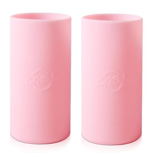 (2-Pack, Pink) Baby Bottle Sleeves for Dr. Brown Baby Bottle 8 oz - Reusable Silicone Baby Bottle Sleeve with Wide Neck - Dishwasher-Safe Bottle Cover for Baby with Cutout for Easy-to-See Measurement