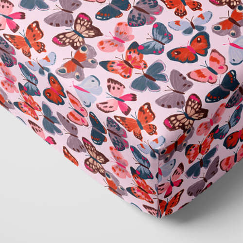 Butterfly Kisses Fitted Crib Sheet