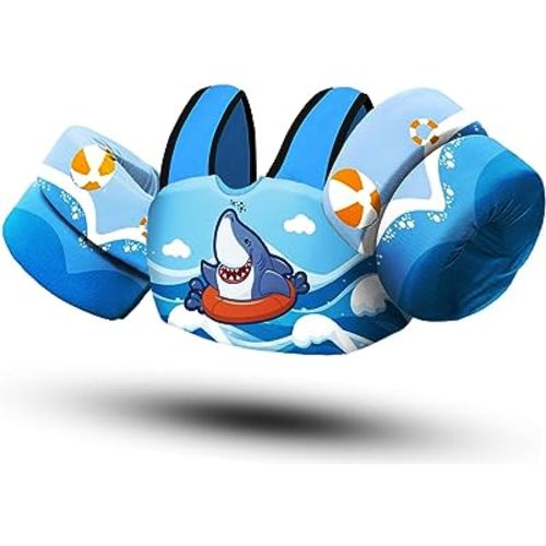 Chriffer Kids Swim Vest Life Jacket for 22-66 Pounds Boys and Girls, Toddler Floaties with Shoulder Harness Arm Wings for 2,3,4,5,6,7 Years Old Baby