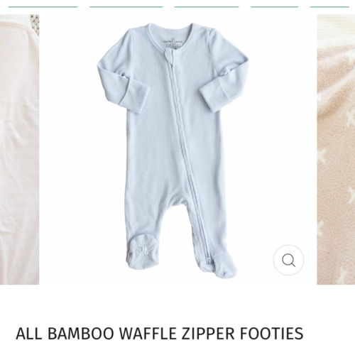 All Bamboo Waffle Zipper Footies