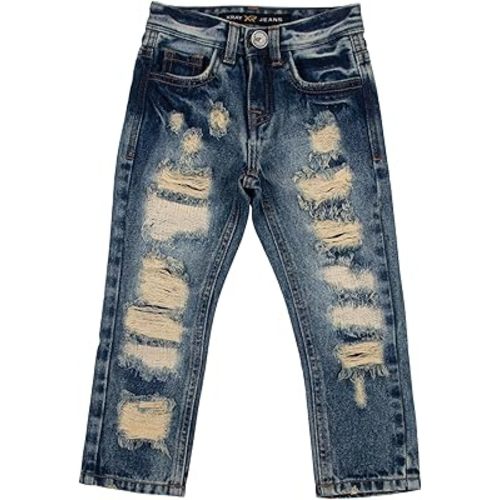 X RAY Boys Distressed Jeans (2T-16), Big Boy & Little Kids Stretch Slim Fit Pants, Ripped Denim Jeans for Boys