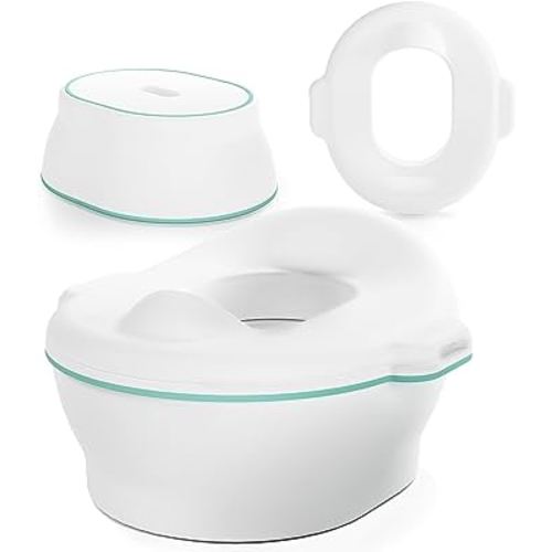Frida Baby 3-in-1 Grow-With-Me Potty Transforms from Potty to Toilet Topper and Step Stool | Easy-to-Clean Potty Training System