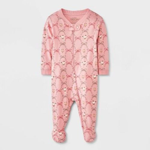 Baby Girls' Peanuts Little Snoopy Christmas Sleep N' Play - Pink