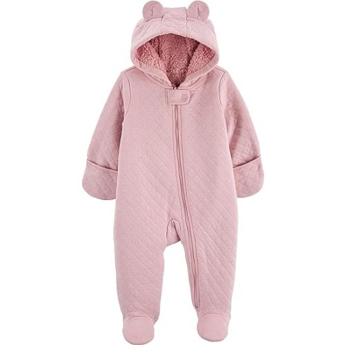 Simple Joys by Carter's Baby Girls' Footed Jumpsuit Pram - 0-3 Months - Pink