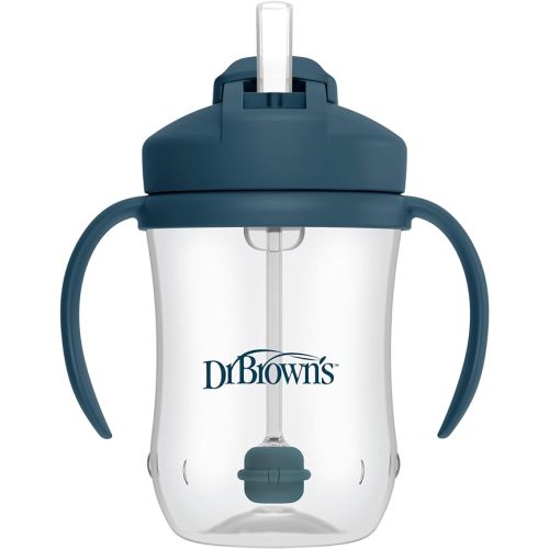 Dr. Brown’s Milestones Baby’s First Straw Cup, Training Cup with Weighted Straw, 9oz / 270mL