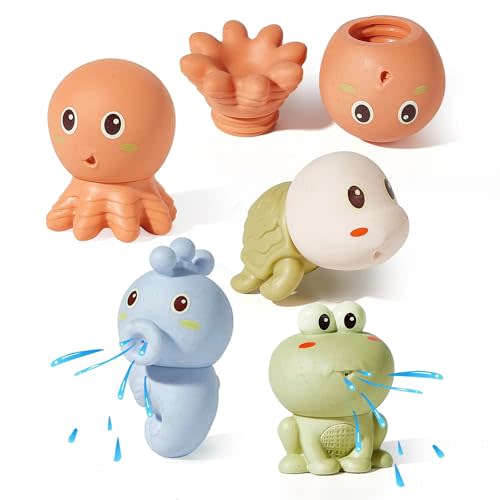 Baby Bath Toys, 4 Pack Bath Toys for Babies 6 - 12 Months, Water Table Accessories Pool Bath Toys for Kids Age 1-3, Infant Toddler Toys Baby Girl Boy Gifts