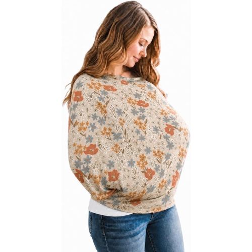 Copper Pearl Nursing Cover for Breastfeeding – Multi-Use Baby Car Seat Cover, Stroller Cover & Breast Feeding Cover Up for Women, Stretchy Breathable High Quality Cover for Boy or Girl, Eden