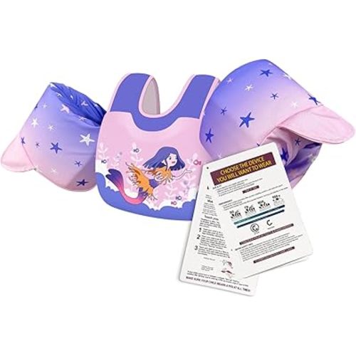 BLUEMARS USCG Toddler Life Jacket Swim Vest for Age 1/2/3/4/5/6 Years Old, Coast Guard Approved Toddler Floaties for Pool Swimming,Boating, Kids Arm Water Wings for Children 30-50 lbs