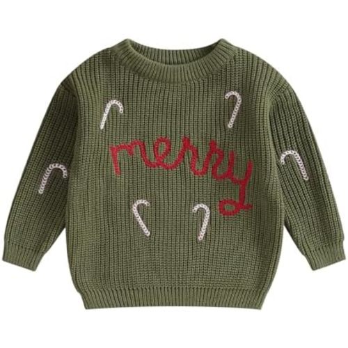 Infant Toddler Baby Girl Knit Sweater Long Sleeve Floral Embroidery Pullover Sweatshirt Warm Fall Winter Clothes