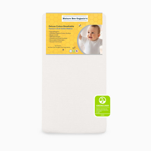 Nature Bee Organic's Deluxe Breathable Crib & Toddler Mattress - Organic White