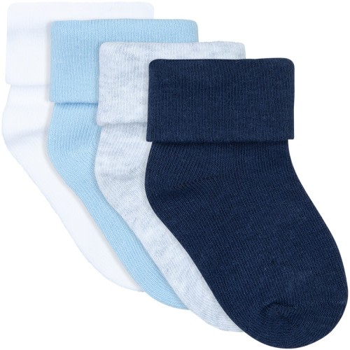 Dymples Baby Cuff Socks 4 Pack - Blue