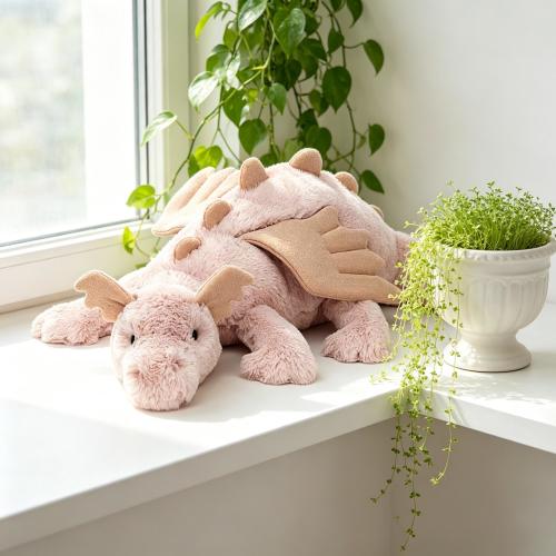 Jellycat Rose Dragon Plush Toy | Soft Blush Pink Dragon with Pastel Wings & Spikes, Cuddly Stuffed Animal, Perfect Fantasy Gift