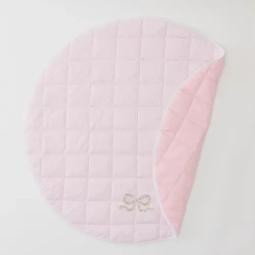 Tummy Time Mat - Liberty Bow on Pink Mat