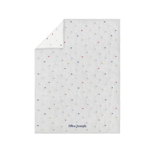 Embroidered Striped Baby Quilt