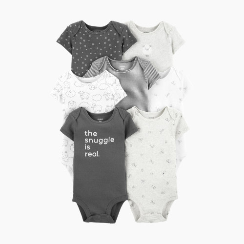 Carter's Short-Sleeve Original Bodysuits (7 Pack) - Elephants, 3M