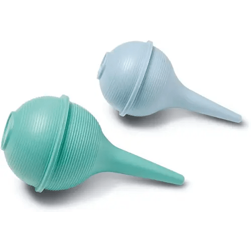 Nasal Aspirator and Ear Wax Bulb Syringes 2 oz Blue, 3 oz Green Combo Pack