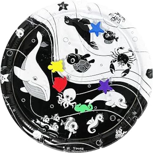 Under The Sea High Contrast Black and White Sensory Baby Water Mat