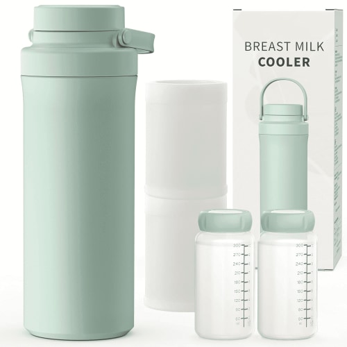 Mpow 22oz Breast Milk Cooler Bottle, Portable Milk Cooler for Breastmilk with 360° Total Cooling for 24 Hours, Breastmilk Chiller with 2pcs Baby Bottles, Breastfeeding Essentials for Baby, BPA-Free