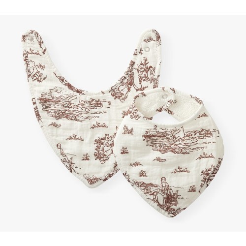 Disney's Winnie the Pooh Toile Organic Bib, Set of 2