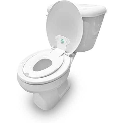 Ingenuity: ity by Ingenuity Flip & Sit Potty Seat (White) – Easy to Set Up & Remove Potty Training Seat That Attaches to Adult Toilet Seat