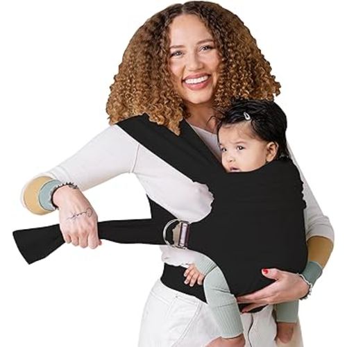 Lalabu The Simple Wrap Baby Wraps Carrier - Stylish Baby Sling Carrier for Newborns & Toddlers 13-28 lbs. Safety Tested, Easy-to-Use, Ergonomic, & Comfortable - Black