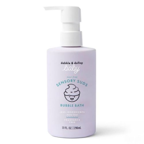 Dabble & Dollop Baby Sensory Suds Bubble Bath, Gentle Tear-Free Formula for Sensitive Skin, Fragrance-Free, Newborn Friendly - 10 fl oz