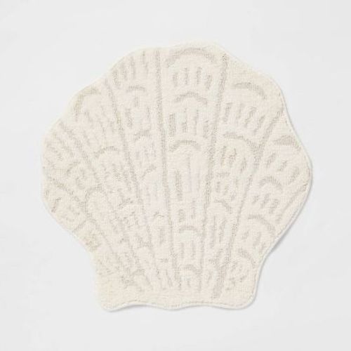 24"x24" Seashell Shaped Coastal Non-Skid Bath Rug - Threshold™