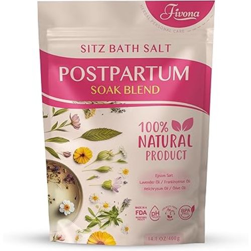 FIVONA Postpartum Soak Blend - Epsom Salt with Essential Oils Blend for Sitz Bath Soaking, Perineal Care, Fast Postpartum Recovery & Hemorrhoid Treatment, Essential Mix for New Mom