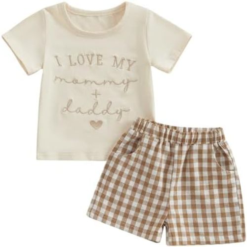 Toddler Baby Boy Summer Clothes Mamas Boy/Daddys Boy Short Sleeve T-Shirt Casual Shorts Set Boys Summer Outfits