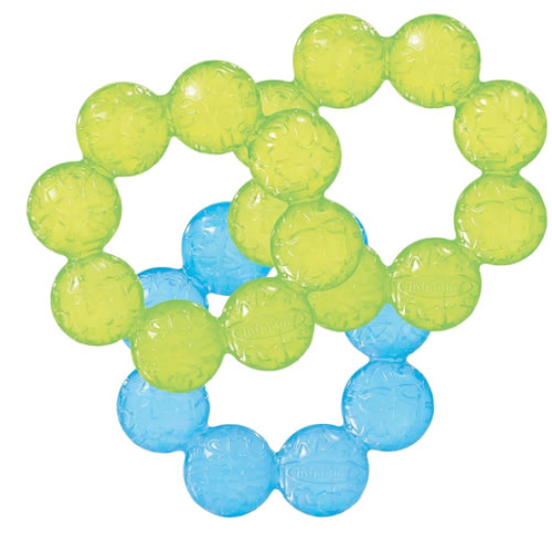Infantino Water Teethers – Sensory Exploration, Teething, Cooling & Massaging Relief for Sore Gums, Lime & Blue, 3-Pack