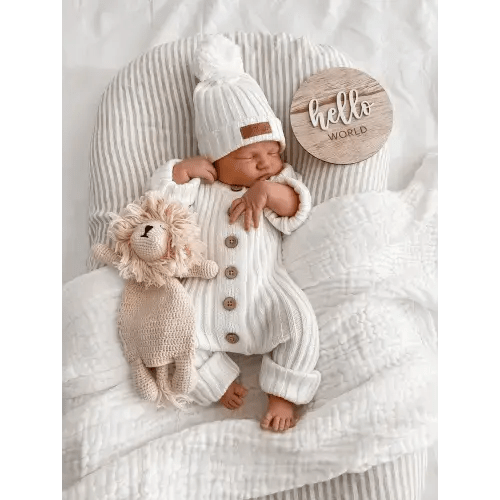 Knitted Newborn Romper Milk
