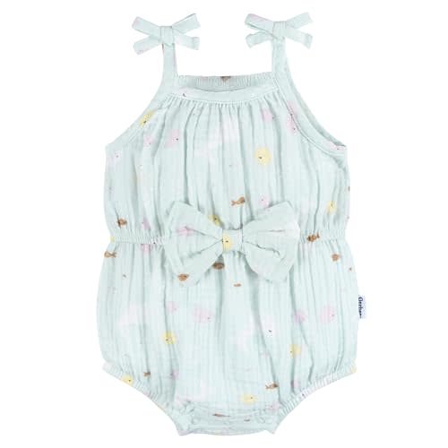 Gerber Baby Girls Gauze Sleeveless Romper