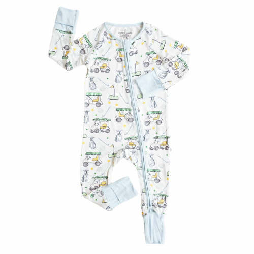 Country Club Cuties Convertible Zip Romper (0-3 months) | Blue