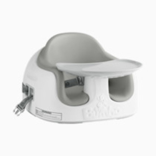 Bumbo 3-in-1 Multi-Seat for 6 to 36 Months, Travel Baby Feeding & Play Floor Seat, All-in-One Portable Booster with Tray & Toddler High Chair, Cool Grey