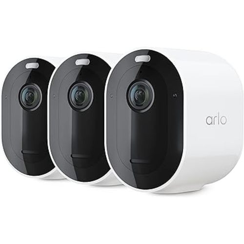 Arlo Pro 5S Spotlight Security Camera 2K HDR | Outdoor | Wireless | Dual-Band Wi-Fi Connects to Strongest Network|12X Zoom, 2-Way Audio, Color Night Vision,Live Stream(White, 3 Cameras)