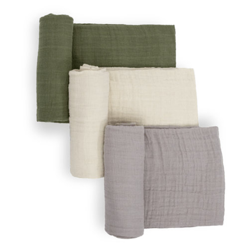 Little Unicorn Cotton Muslin Swaddle Blanket 3 Pack | Fern 2