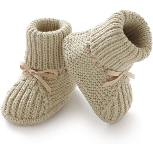 mimixiong Baby Booties Newborn Infant Sock Shoes Hand Knitting Crochet Boy and Girl Cozy Shoes