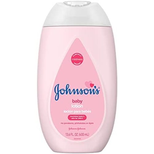Johnson's Baby Moisturizing Pink Baby Lotion with Coconut Oil, Gentle, Hypoallergenic, Paraben-Free, Dye-Free, Phthalate-Free, 13.6 Fl Oz