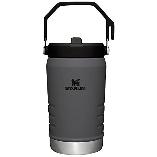 Stanley IceFlow Flip Straw Jug with Handle 40 oz| Twist On Lid and Flip Up Straw | Leak Resistant for Travel and Sports | Insulated Stainless Steel |BPA-Free |Charcoal