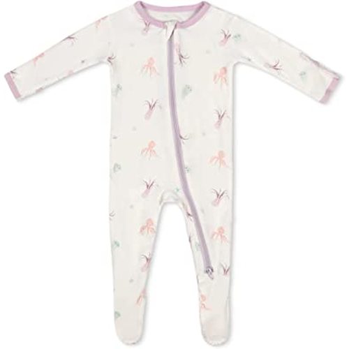 Soft Baby Bamboo Viscose Footie Pajamas, Zipper Closure, 0-24 Months