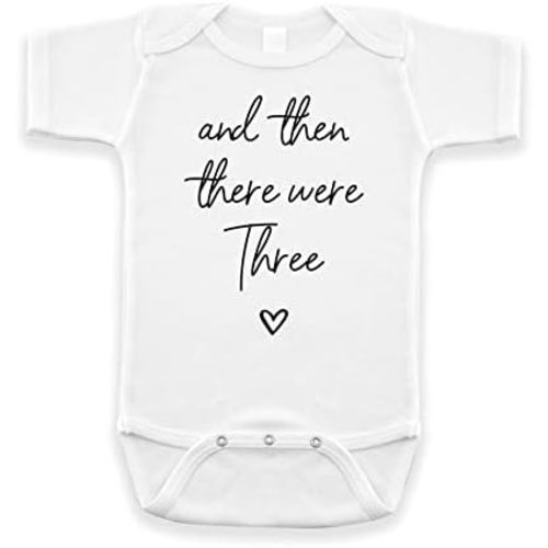 Then There Were Three Pregnancy Announcement Infant Bodysuit for Grandparents, Family and Friends