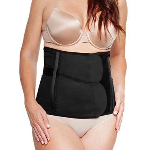 Belly Bandit - Luxe Postpartum Belly Wrap - Abdominal Binder and Targeted Compression Belt After Birth, Women’s Belly Support Band for Postpartum and C-Section Recovery - Regular Fit, Black, Small - Medium