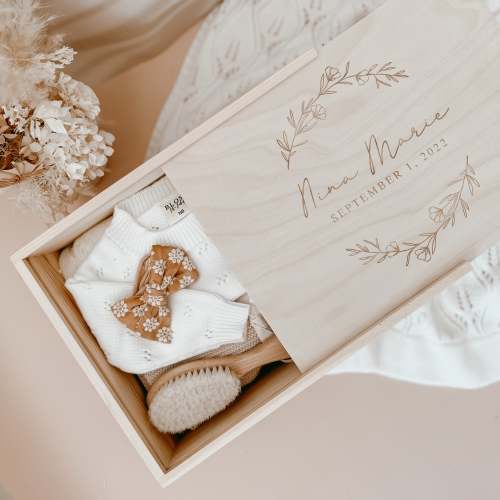 Wooden Personalised Baby Keepsake Box